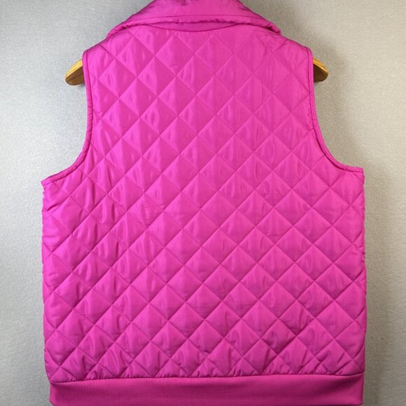 NWT Crown & Ivy‎ Hip Pink Vest Women’s Size XL Barbie Quilted Hot Clueless Gold - Picture 7 of 11